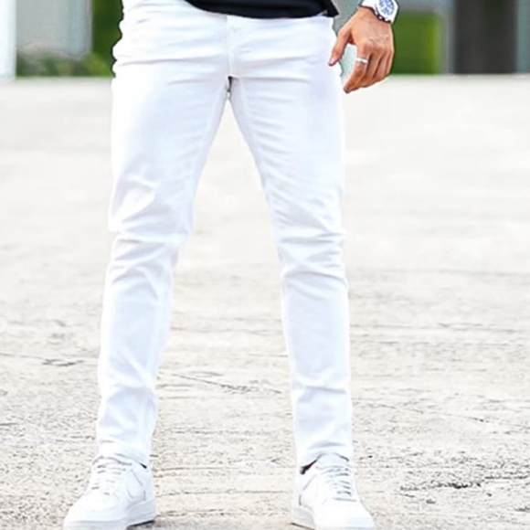 NWT HeyfaneeHeyfanee Mens Slim Fit Jeans Skinny Stretch Denim Pants 34W - Picture 4 of 10